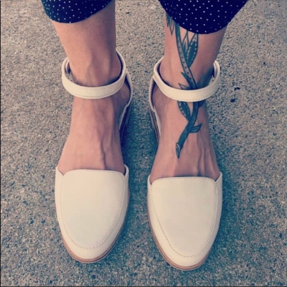 Free People Shoes - Tan Leather Mary Jane Loafer Espadrille Ankle Flat
